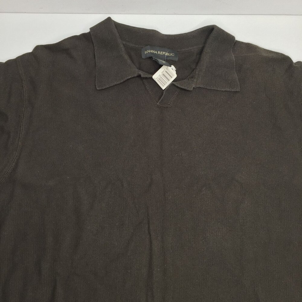 Banana Republic Mens Brown Polo Shirt Short Sleeve Size XL